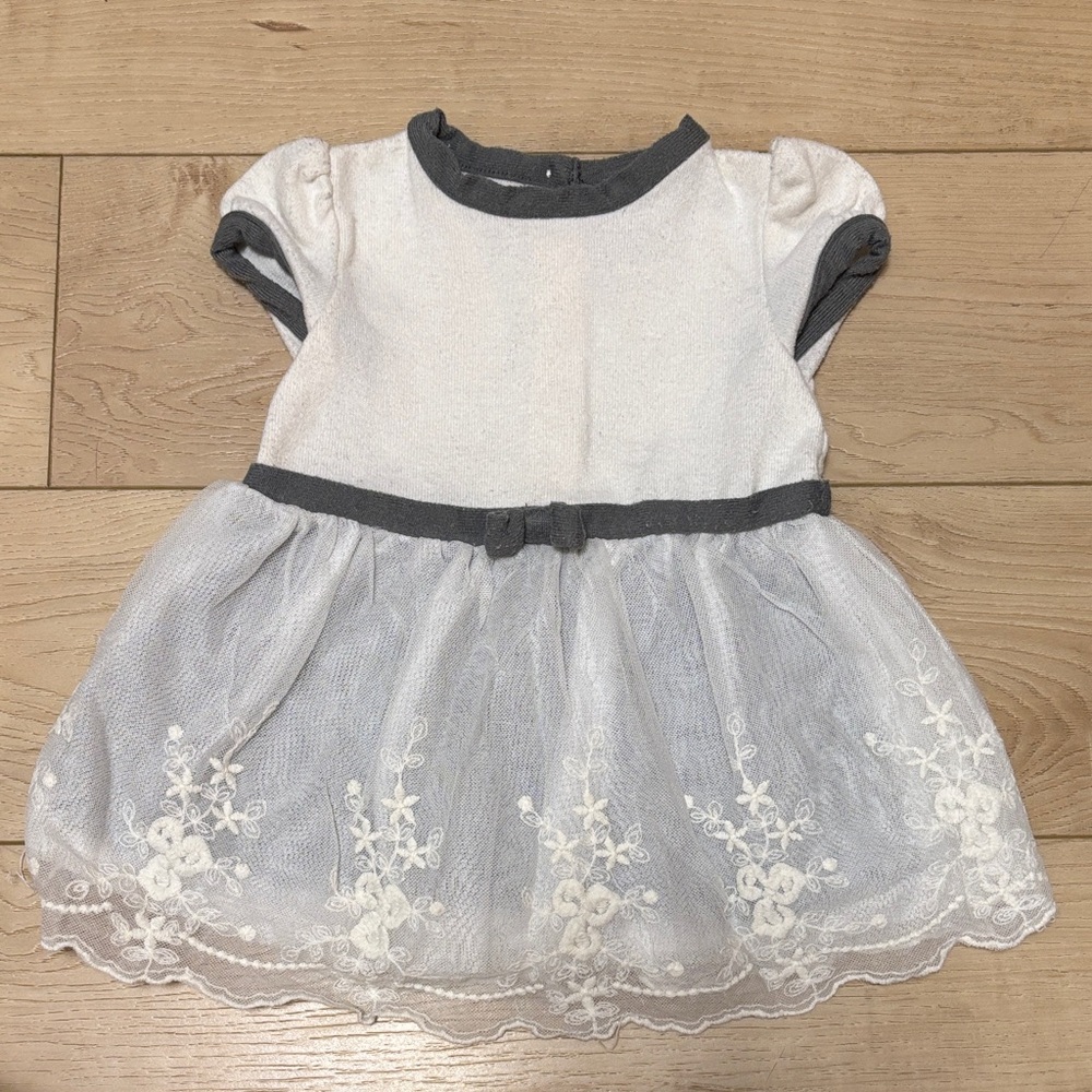 Camilla White and Gray Baby Dress